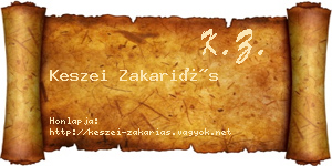 Keszei Zakariás névjegykártya